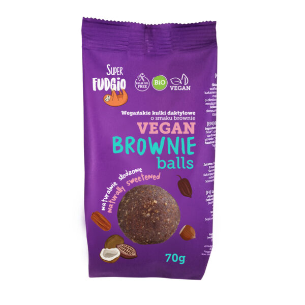 Organic date balls with brownie flavor
