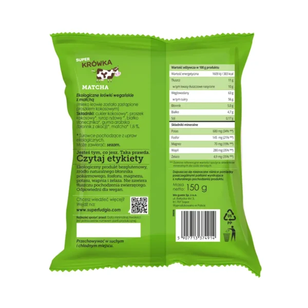 Wegańskie krówki bezmleczne matcha <b>150 g / d.10</b> - obrazek 2