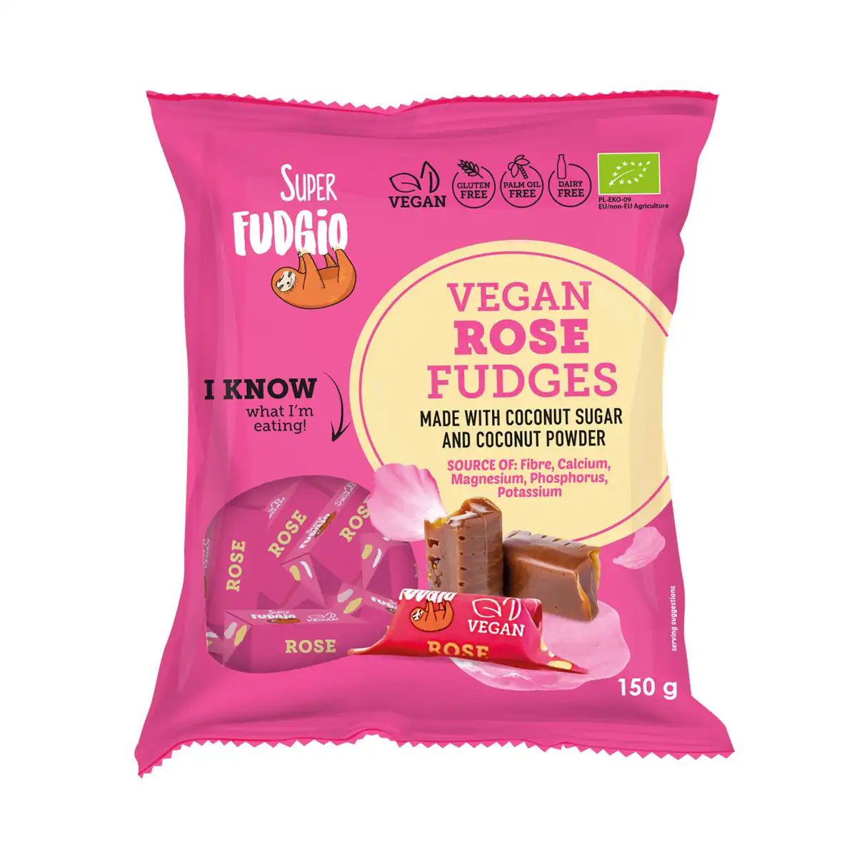 Organic milk-free vegan rose fudge <b>150g</b> 1 Organic milk-free vegan rose fudge <b>150g</b>