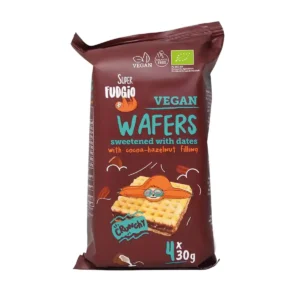 Organic wafers with cocoa-hazelnut cream sweetened with dates -<b>4 x 30 g</b>