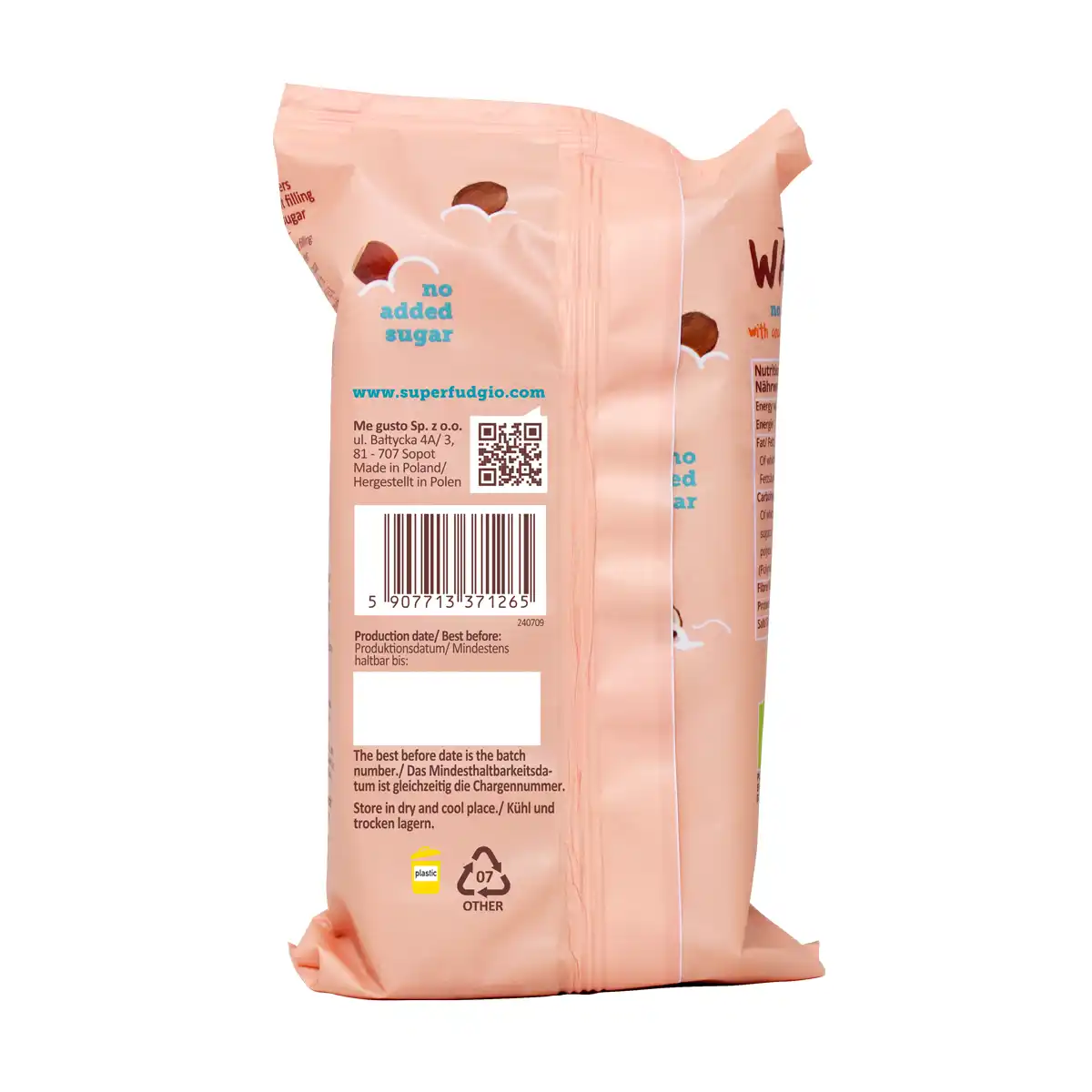 Organic wafers with cocoa-hazelnut cream without added sugar. With sweetener <b>4 x 30 g</b> 2 Organic wafers with cocoa-hazelnut cream without added sugar. With sweetener <b>4 x 30 g</b> - Image 2