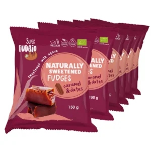 set of organic fudges sweetened with agave and dates