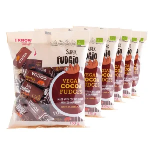 Set of organic milk-free cocoa fudges