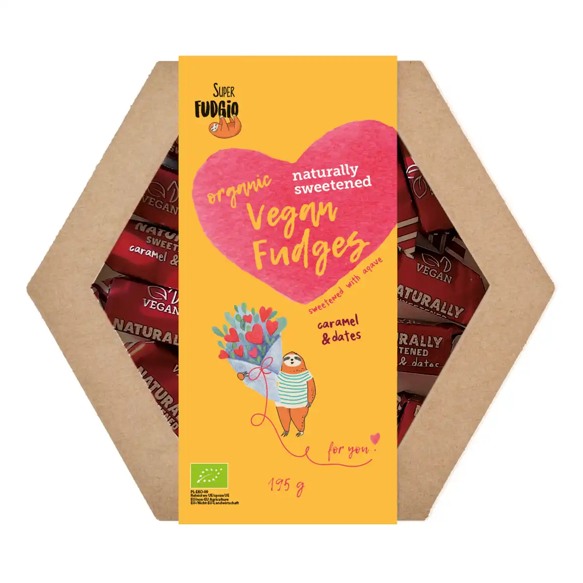 Gift Box - organic vegan fudges 195g 1 Gift Box - organic vegan fudges 195g