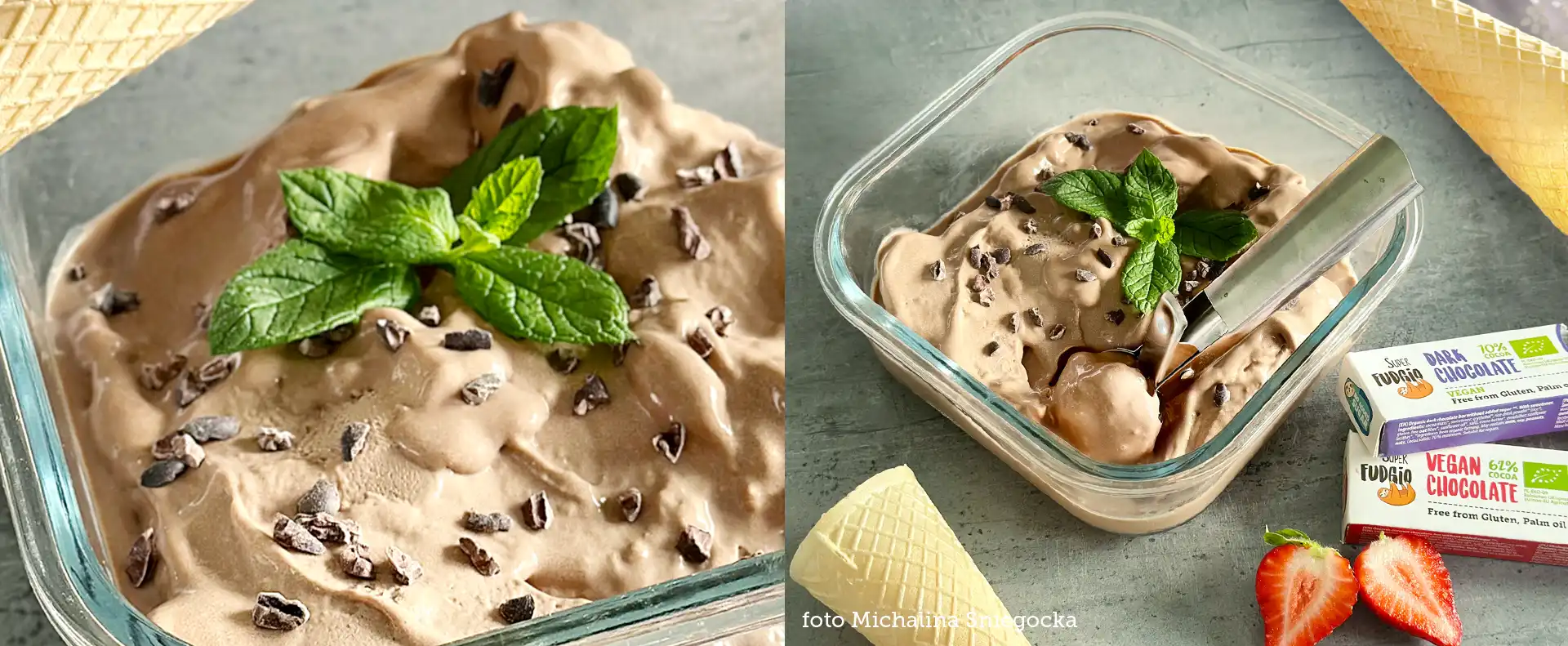 wegańskie lody czekoladowe