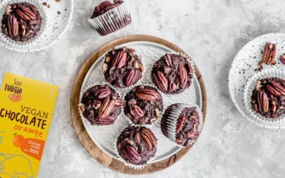 Wegańskie muffiny z czekoladą pomarańczową